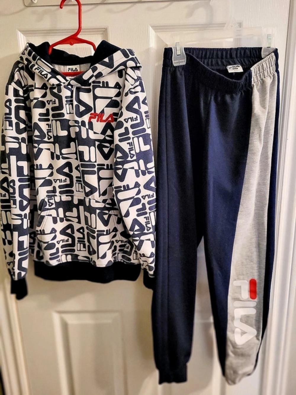 Fila Kids Allover Print Logo Hoodie and Jogger Set 10/12